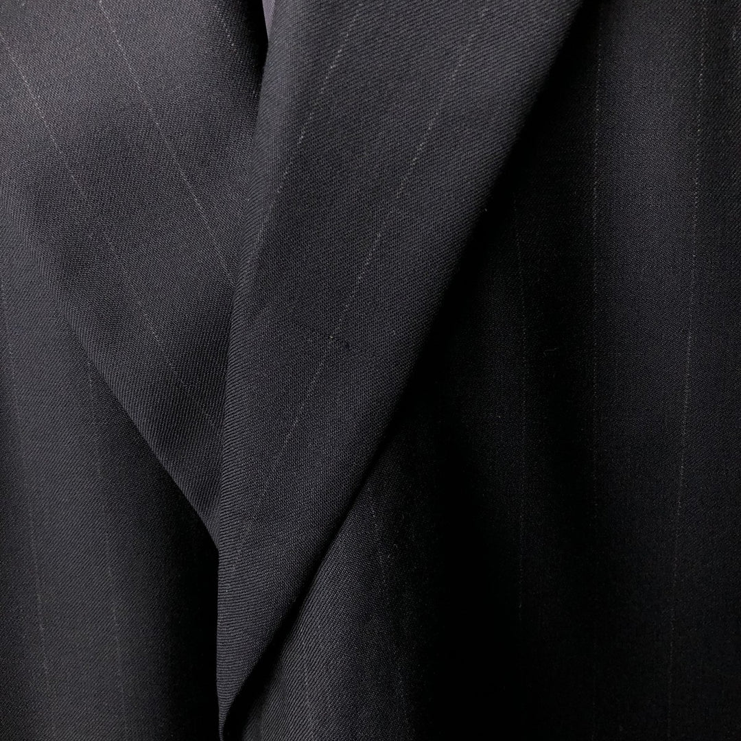 Hickey Freeman Striped Wool Tailored Jacket, Made in USA, Men's Size L wool black type Vintage Second Hand