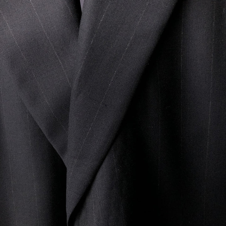 Hickey Freeman Striped Wool Tailored Jacket, Made in USA, Men's Size L wool black type Vintage Second Hand