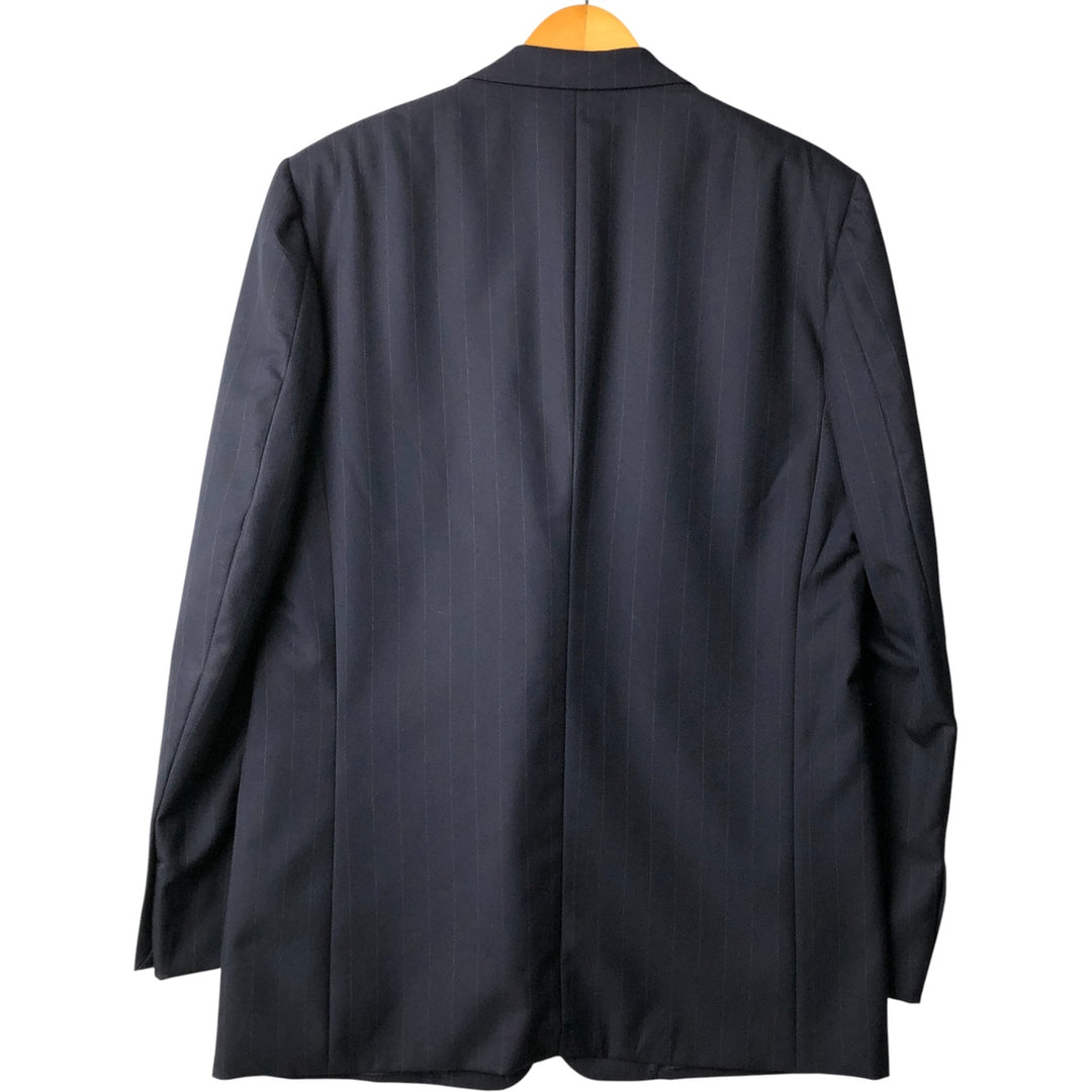 GIEVES and HAWKES Bespoke Striped Wool Tailored Jacket, Made in USA, Men's Size L wool navy blue type Vintage Second Hand