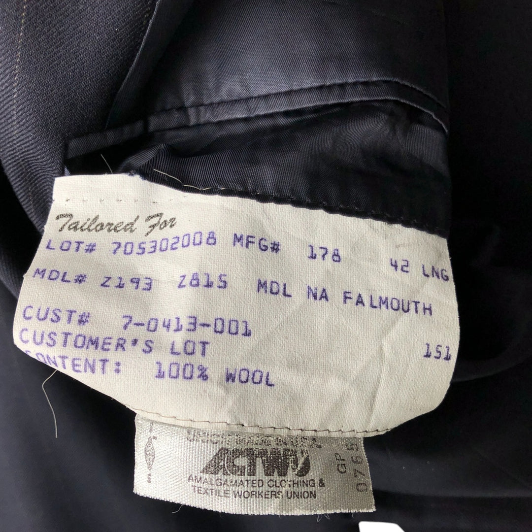 GIEVES and HAWKES Bespoke Striped Wool Tailored Jacket, Made in USA, Men's Size L wool navy blue type Vintage Second Hand