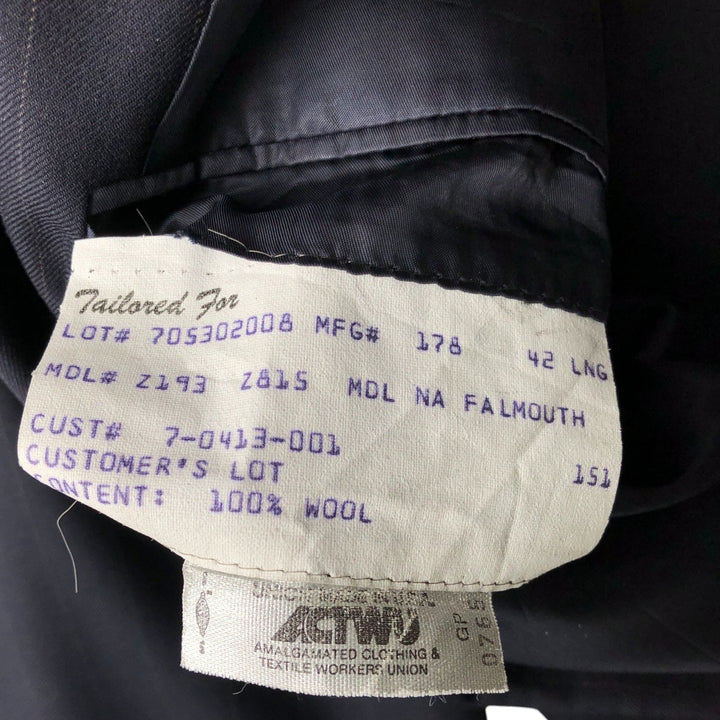 GIEVES and HAWKES Bespoke Striped Wool Tailored Jacket, Made in USA, Men's Size L wool navy blue type Vintage Second Hand