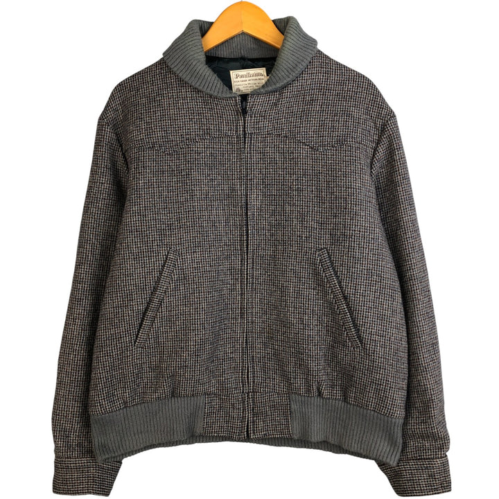 Vintage 1980'S Pendleton all-over print wool blouson, size L, men's wool gray type Vintage Second Hand