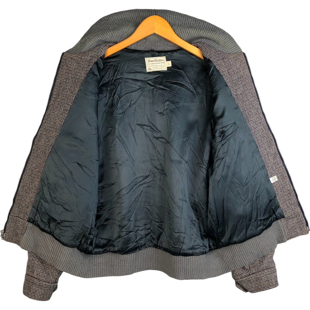 Vintage 1980'S Pendleton all-over print wool blouson, size L, men's wool gray type Vintage Second Hand