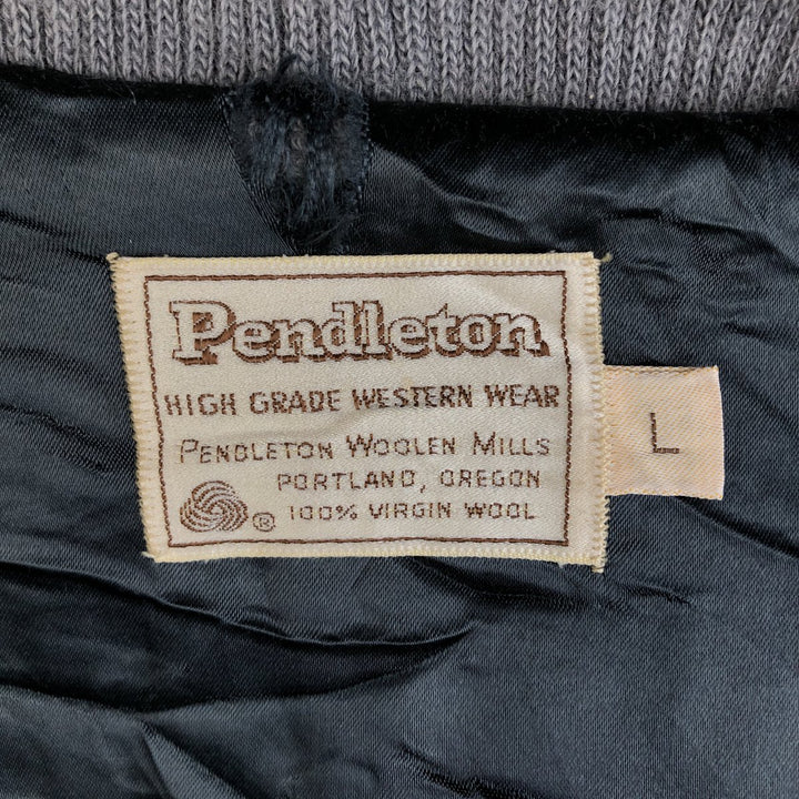 Vintage 1980'S Pendleton all-over print wool blouson, size L, men's wool gray type Vintage Second Hand