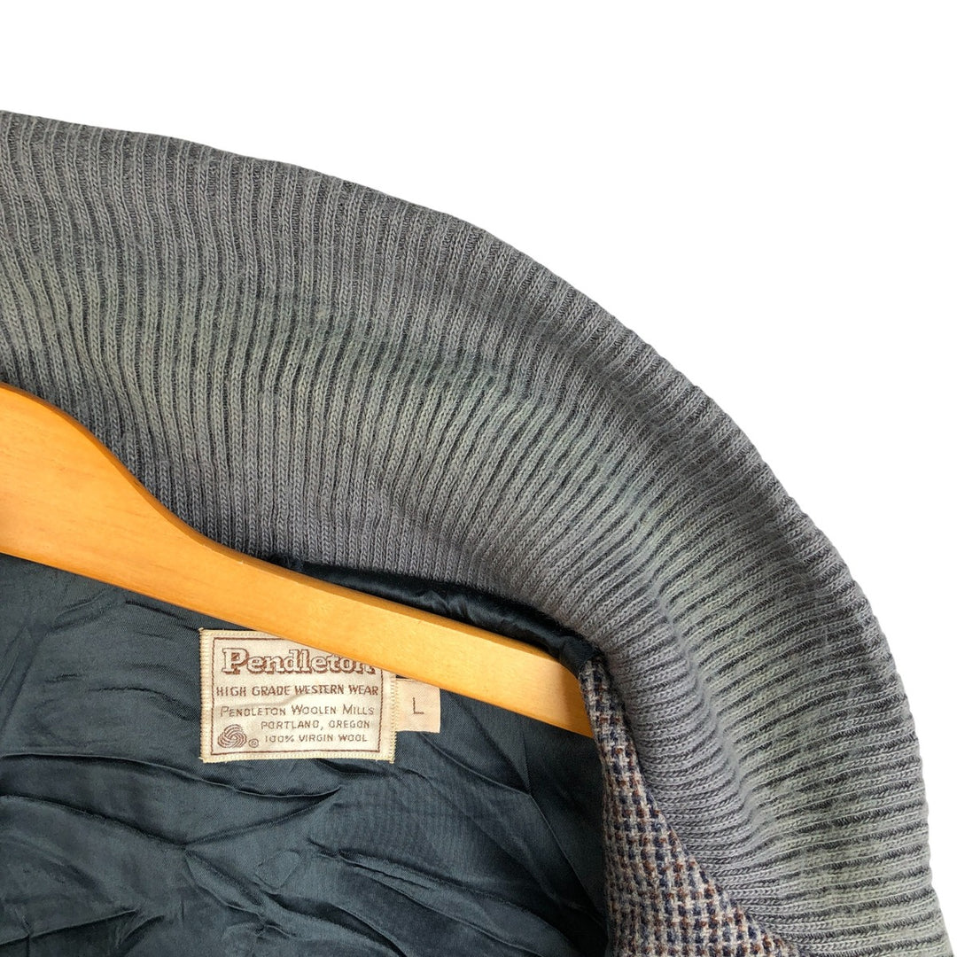 Vintage 1980'S Pendleton all-over print wool blouson, size L, men's wool gray type Vintage Second Hand