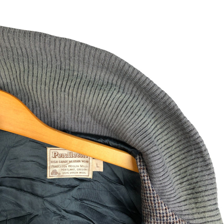 Vintage 1980'S Pendleton all-over print wool blouson, size L, men's wool gray type Vintage Second Hand