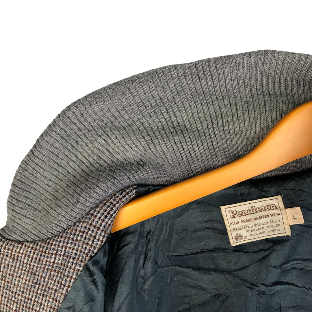 Vintage 1980'S Pendleton all-over print wool blouson, size L, men's wool gray type Vintage Second Hand