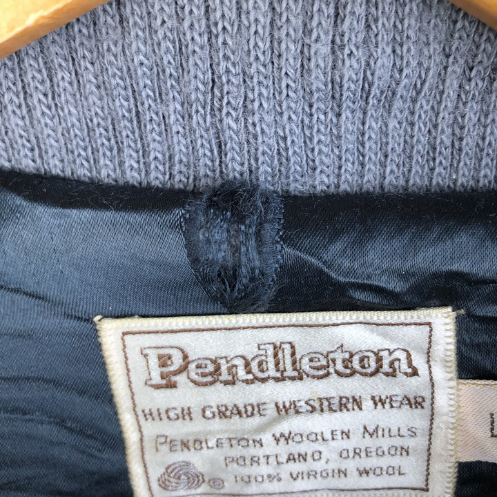 Vintage 1980'S Pendleton all-over print wool blouson, size L, men's wool gray type Vintage Second Hand