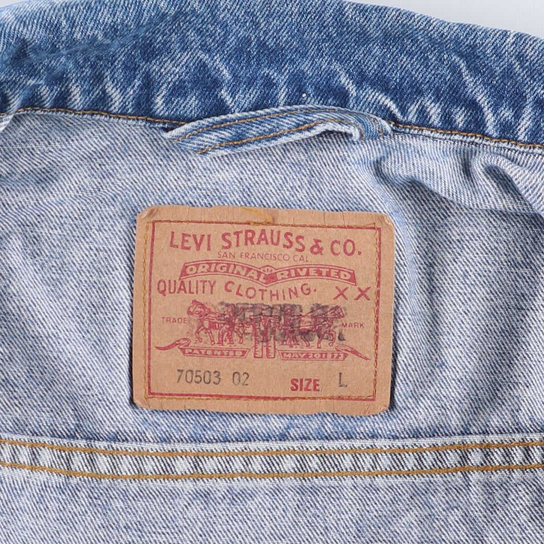 90'S Levi's 70503-0216 denim jacket, denim jacket, men's size L, vintage cotton blue type Vintage Second Hand