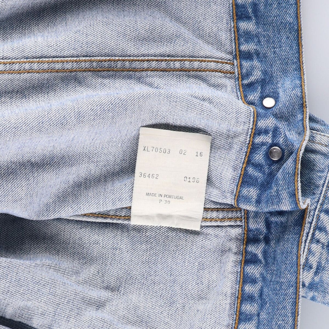 90'S Levi's 70503-0216 Euro Model Denim Jacket, Men's XL, Vintage cotton blue type Vintage Second Hand