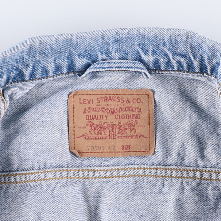 90'S Levi's 70503-0210 denim jacket, denim jacket, men's size L, vintage cotton blue type Vintage Second Hand