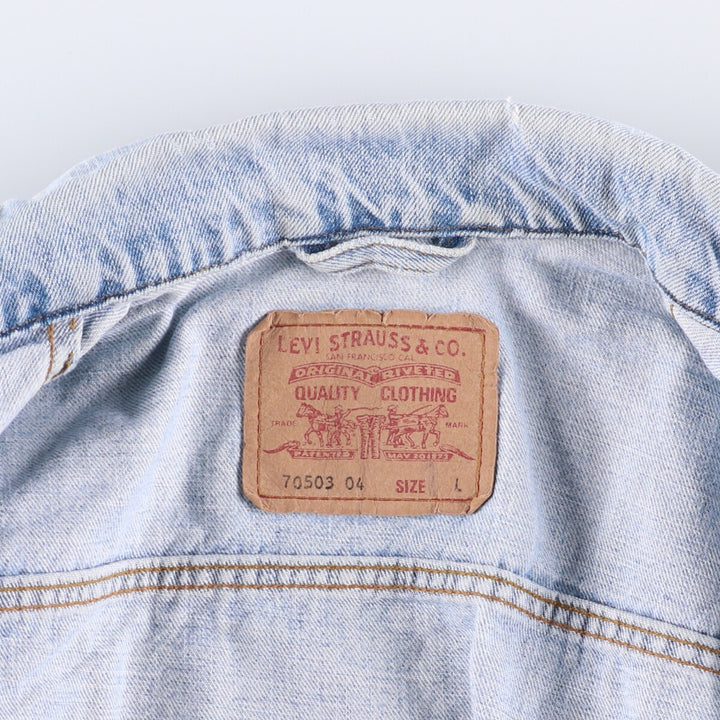 90'S Levi's 70503-0482 denim jacket, denim jacket, men's size L, vintage cotton blue type Vintage Second Hand