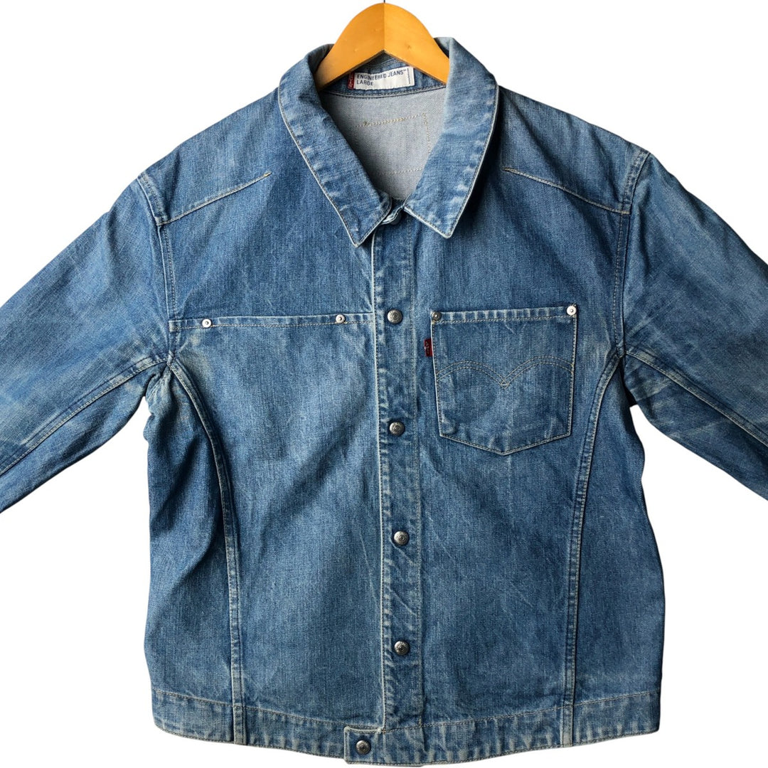 2000'S Levi's Engineered Euro Model 70100-0835 draped denim jacket, men's size L cotton blue type Vintage Second Hand
