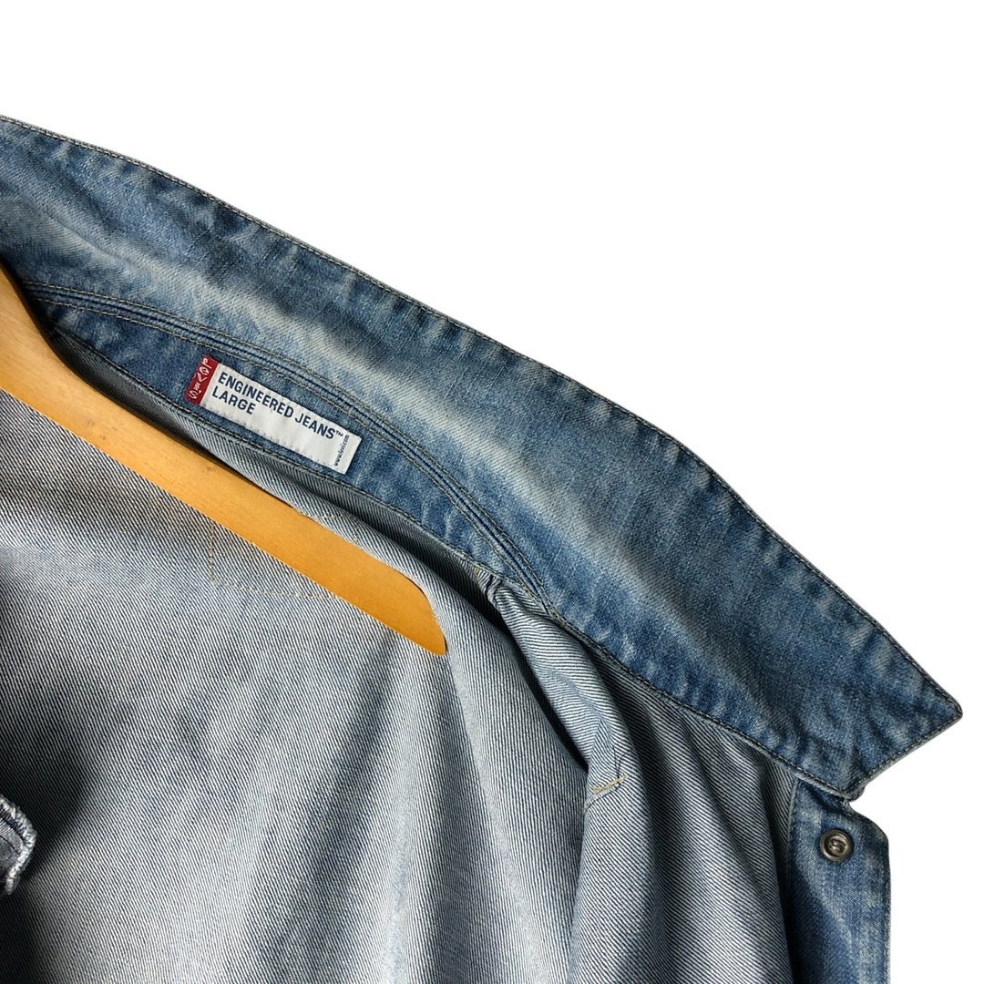2000'S Levi's Engineered Euro Model 70100-0835 draped denim jacket, men's size L cotton blue type Vintage Second Hand