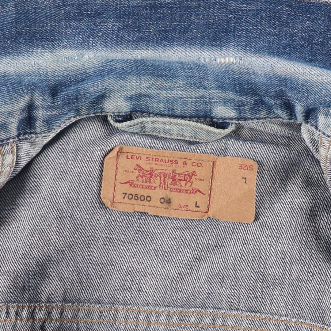 2000'S Levi's 70500-0401 Euro Model Denim Jacket, Men's Size L cotton blue type Vintage Second Hand
