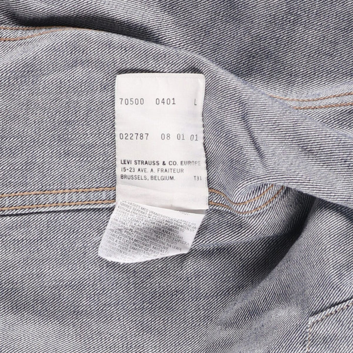 2000'S Levi's 70500-0401 Euro Model Denim Jacket, Men's Size L cotton blue type Vintage Second Hand