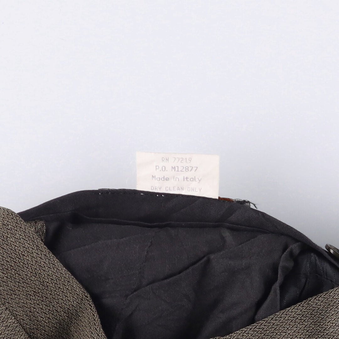 Vito Rufolo Three-pleat Wool Pants and Slacks, Made in Italy, Men's Size W32 wool brown type Vintage Second Hand