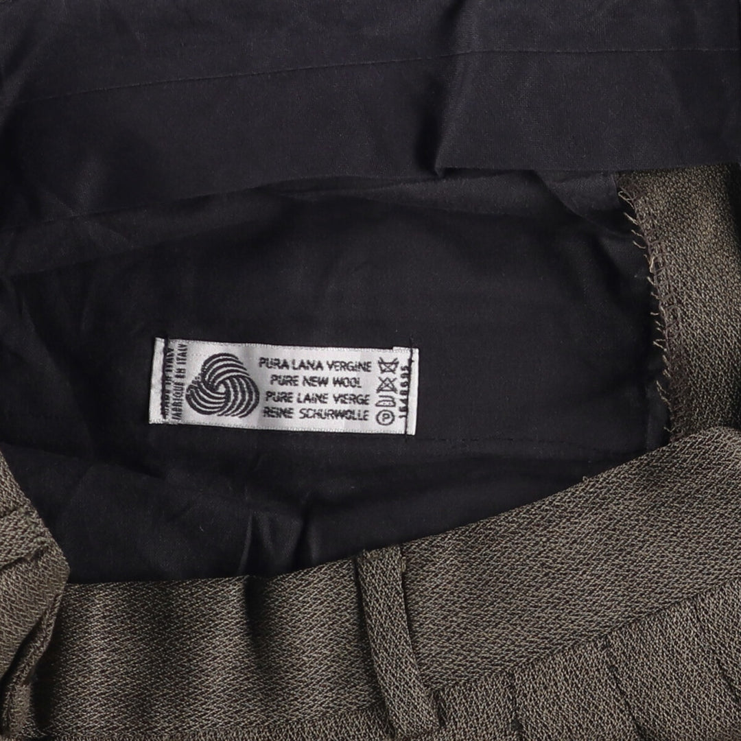 Vito Rufolo Three-pleat Wool Pants and Slacks, Made in Italy, Men's Size W32 wool brown type Vintage Second Hand