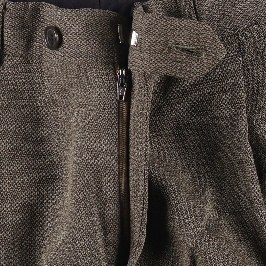 Vito Rufolo Three-pleat Wool Pants and Slacks, Made in Italy, Men's Size W32 wool brown type Vintage Second Hand
