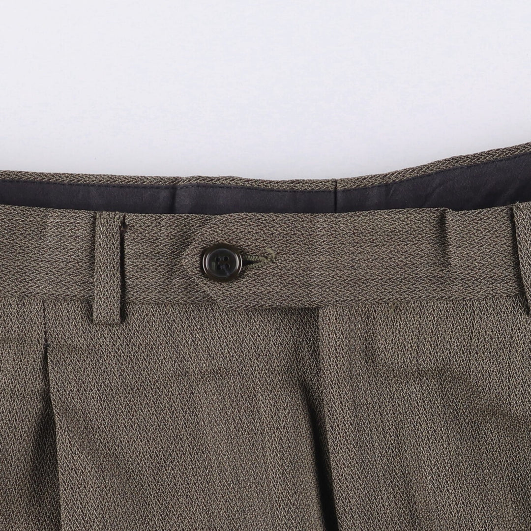 Vito Rufolo Three-pleat Wool Pants and Slacks, Made in Italy, Men's Size W32 wool brown type Vintage Second Hand
