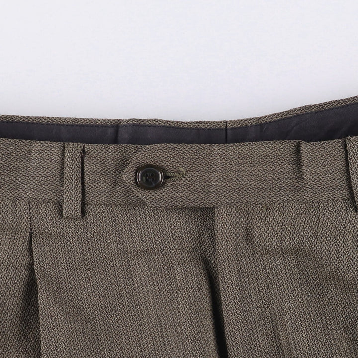 Vito Rufolo Three-pleat Wool Pants and Slacks, Made in Italy, Men's Size W32 wool brown type Vintage Second Hand