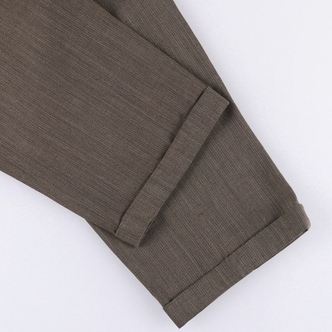 Vito Rufolo Three-pleat Wool Pants and Slacks, Made in Italy, Men's Size W32 wool brown type Vintage Second Hand