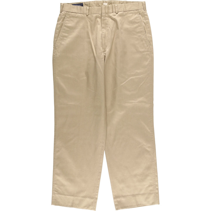 2000'S LANDS' END Wide Leg Slacks, Made in USA, Men's Size W33 polyester Beige type Vintage Second Hand