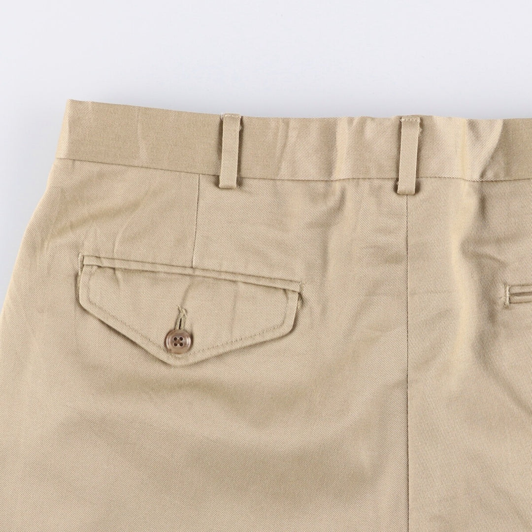 2000'S LANDS' END Wide Leg Slacks, Made in USA, Men's Size W33 polyester Beige type Vintage Second Hand