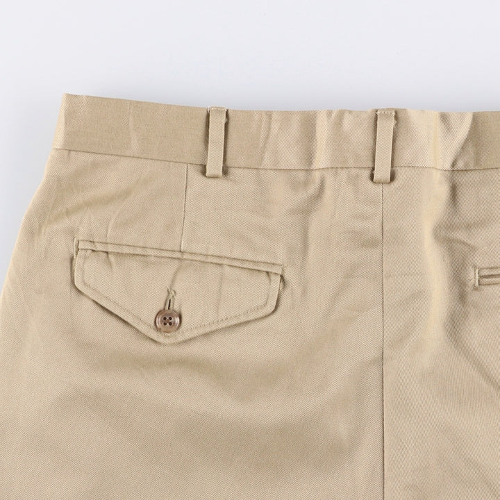 2000'S LANDS' END Wide Leg Slacks, Made in USA, Men's Size W33 polyester Beige type Vintage Second Hand