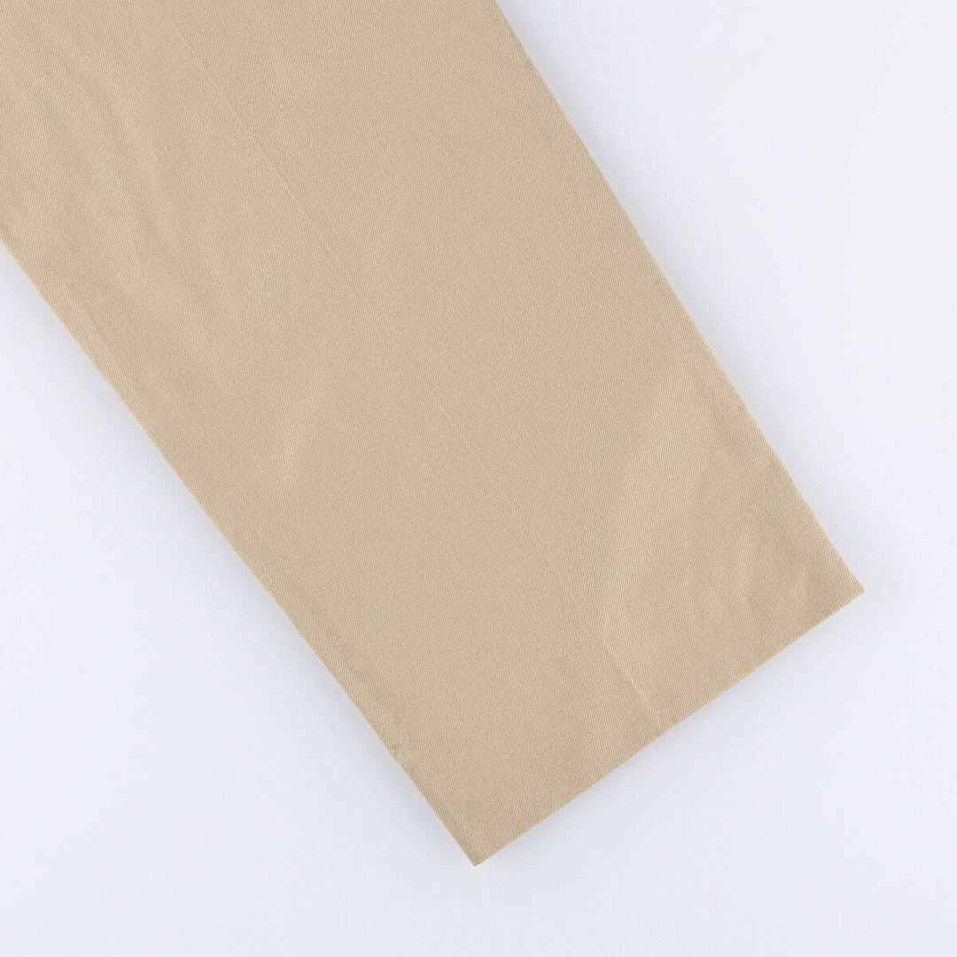 2000'S LANDS' END Wide Leg Slacks, Made in USA, Men's Size W33 polyester Beige type Vintage Second Hand