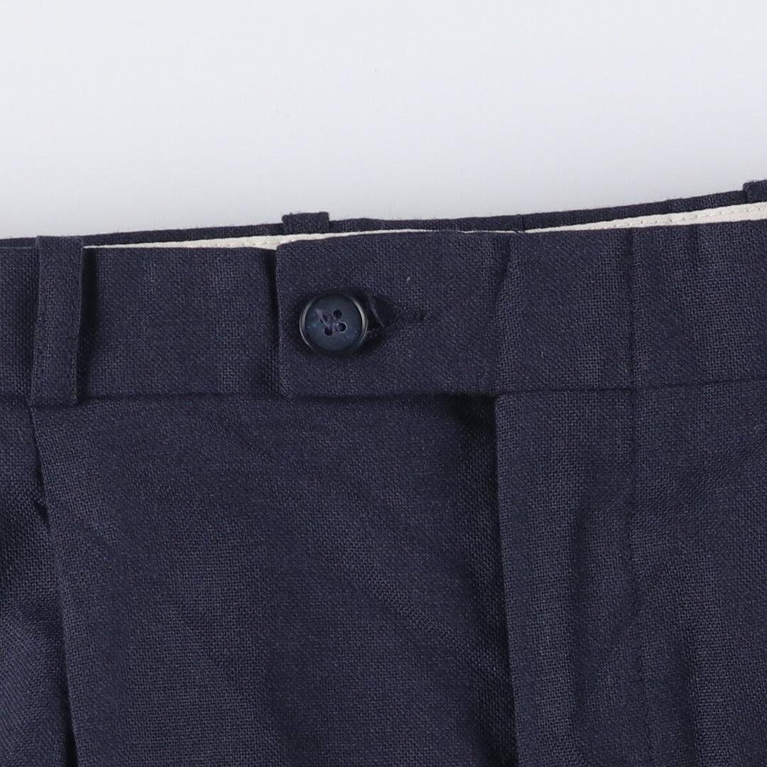 CLUB INTERNATIONAL by par TIP TOP Two-pleat Wide Leg Slacks, Made in Canada, Men's Size W31 polyester navy blue type Vintage Second Hand