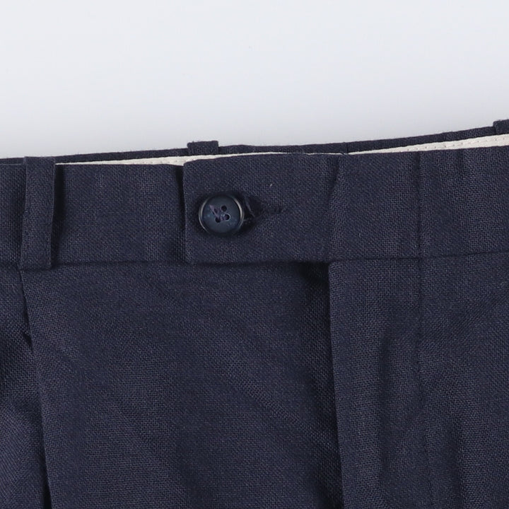 CLUB INTERNATIONAL by par TIP TOP Two-pleat Wide Leg Slacks, Made in Canada, Men's Size W31 polyester navy blue type Vintage Second Hand