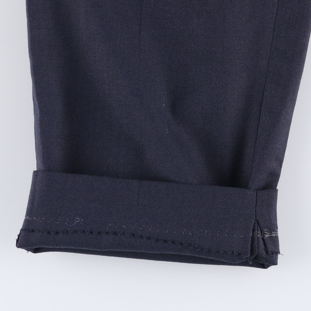CLUB INTERNATIONAL by par TIP TOP Two-pleat Wide Leg Slacks, Made in Canada, Men's Size W31 polyester navy blue type Vintage Second Hand
