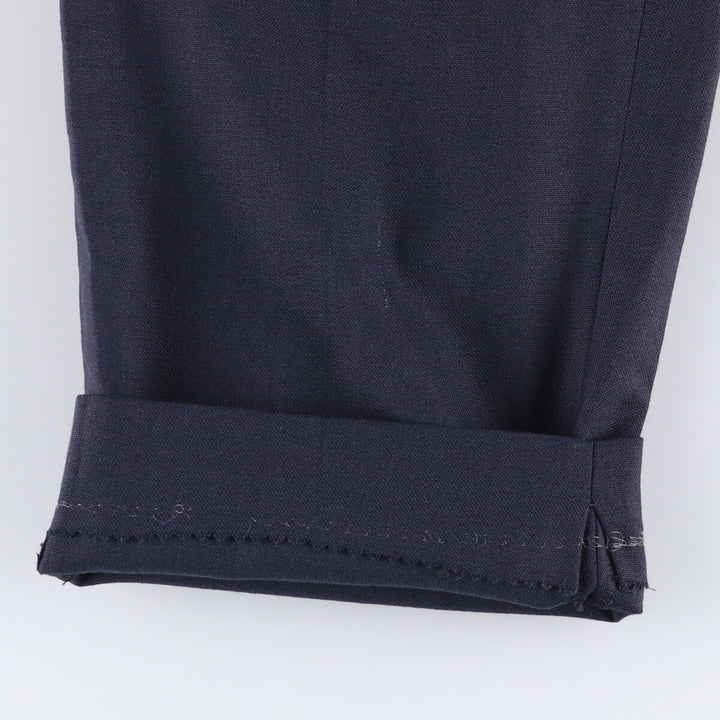 CLUB INTERNATIONAL by par TIP TOP Two-pleat Wide Leg Slacks, Made in Canada, Men's Size W31 polyester navy blue type Vintage Second Hand