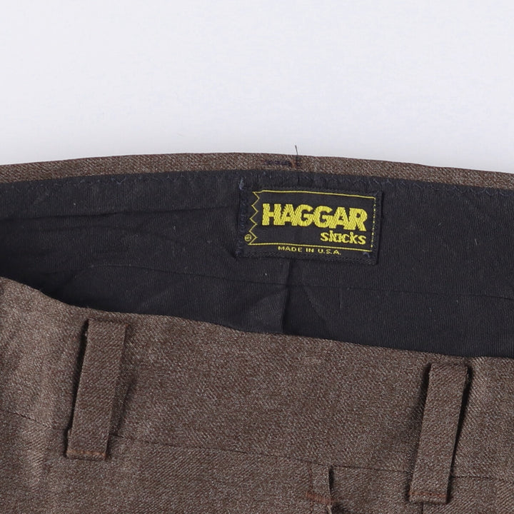 Vintage 70s-80'S Haggar slacks, made in the USA, men's size W36. unclear brown type Vintage Second Hand