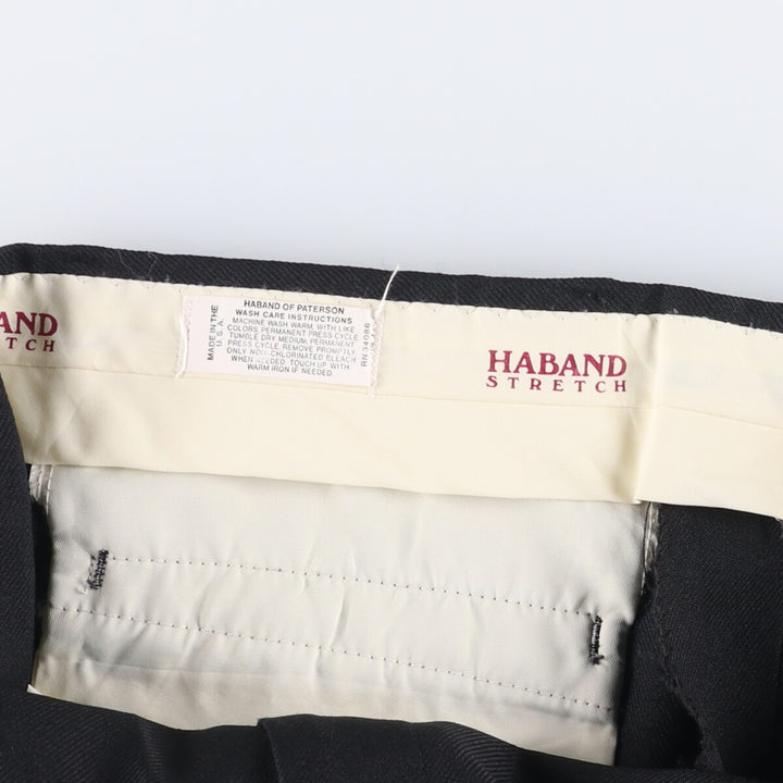 Vintage 1980'S Haban Stretch Slacks, Made in USA, Men's Size 34 unclear black type Vintage Second Hand