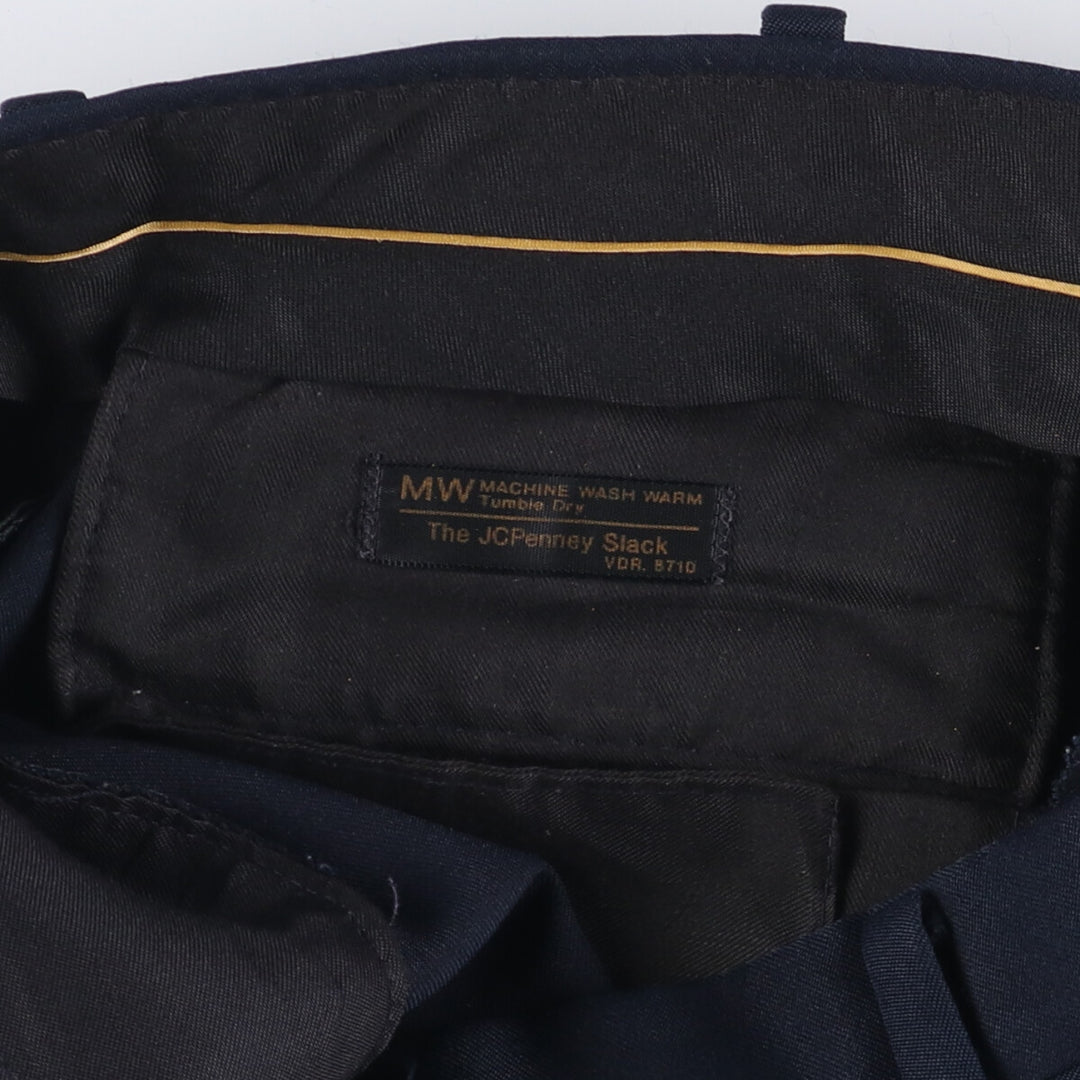 Vintage 70s-80'S JCPenney Men's Slacks, Size W34 unclear navy blue type Vintage Second Hand