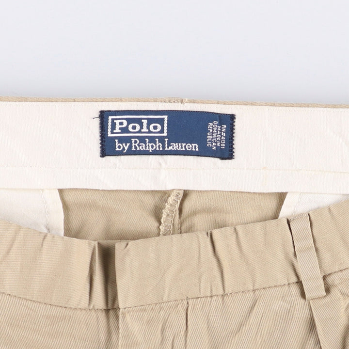 Ralph Lauren POLO by Ralph Lauren Two-pleat cotton slacks pants for men, size W34 cotton Beige type Vintage Second Hand