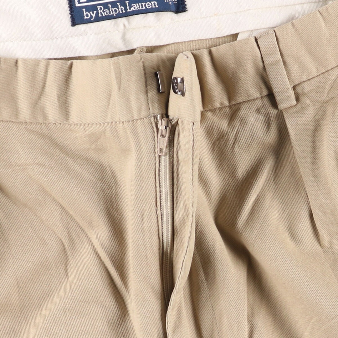 Ralph Lauren POLO by Ralph Lauren Two-pleat cotton slacks pants for men, size W34 cotton Beige type Vintage Second Hand