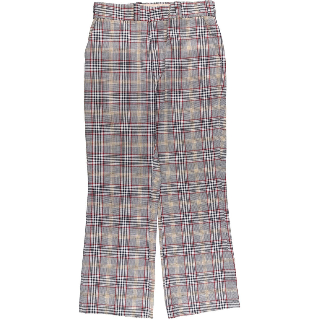Vintage 1970'S Sears PERMA PREST Tartan Check Cotton Slacks, Made in Canada, Men's Size W33 cotton gray type Vintage Second Hand