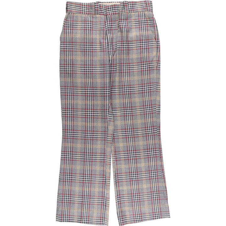 Vintage 1970'S Sears PERMA PREST Tartan Check Cotton Slacks, Made in Canada, Men's Size W33 cotton gray type Vintage Second Hand