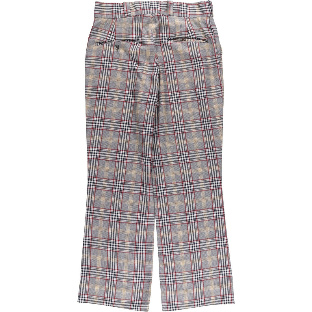 Vintage 1970'S Sears PERMA PREST Tartan Check Cotton Slacks, Made in Canada, Men's Size W33 cotton gray type Vintage Second Hand
