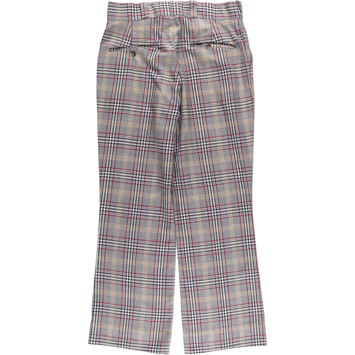 Vintage 1970'S Sears PERMA PREST Tartan Check Cotton Slacks, Made in Canada, Men's Size W33 cotton gray type Vintage Second Hand