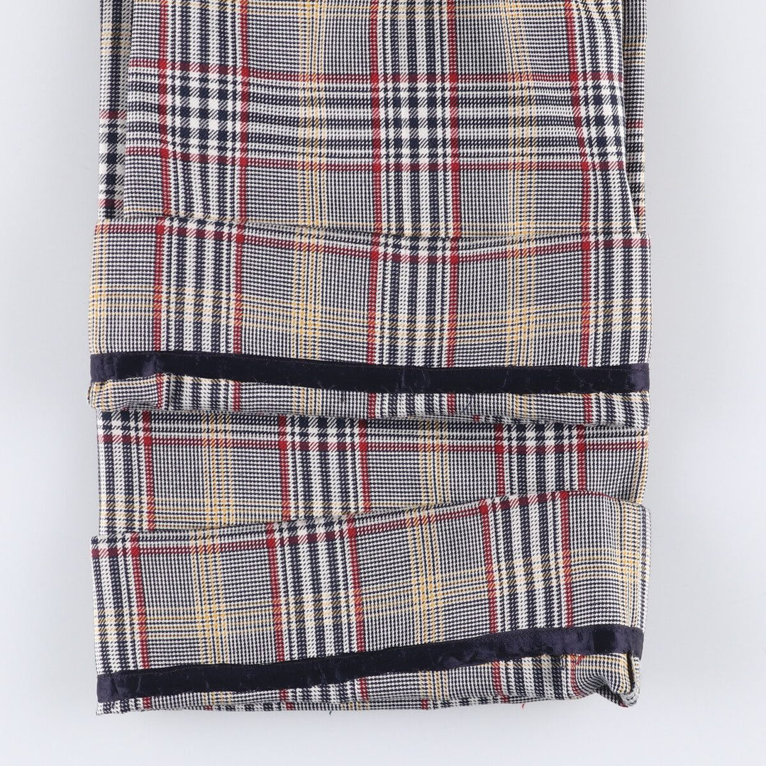 Vintage 1970'S Sears PERMA PREST Tartan Check Cotton Slacks, Made in Canada, Men's Size W33 cotton gray type Vintage Second Hand