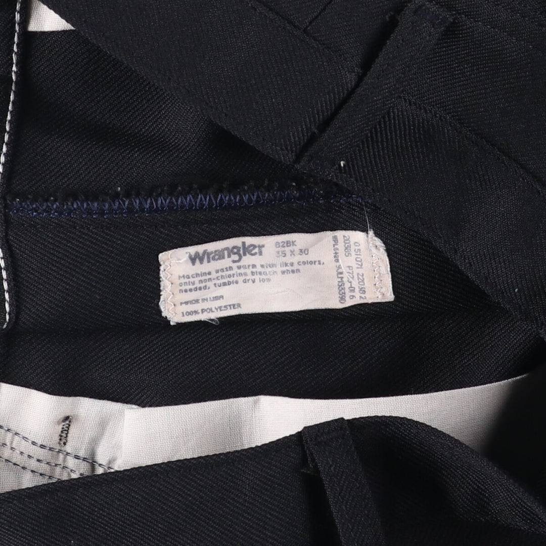 Vintage 80s-90'S Wrangler Dress Jeans, Slacks, Made in USA, Men's, Size W35 polyester black type Vintage Second Hand