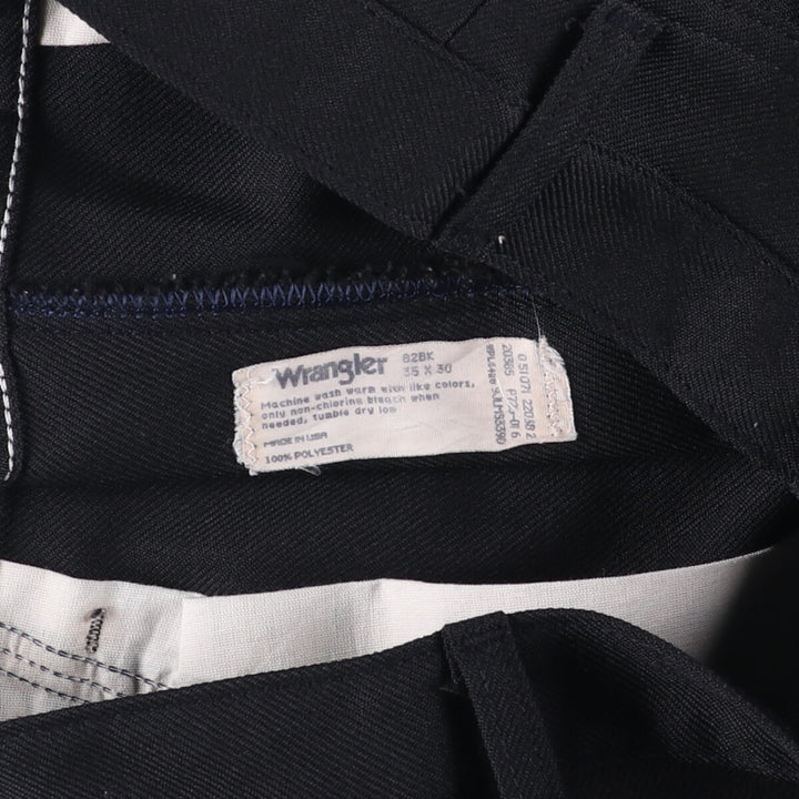 Vintage 80s-90'S Wrangler Dress Jeans, Slacks, Made in USA, Men's, Size W35 polyester black type Vintage Second Hand