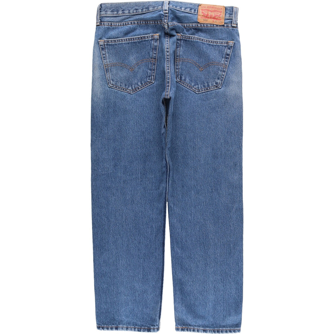 Levi's 505 tapered denim pants for men, size W34 cotton blue type Vintage Second Hand