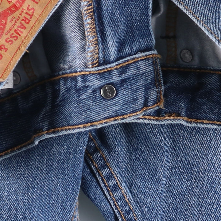 Levi's 505 tapered denim pants for men, size W34 cotton blue type Vintage Second Hand