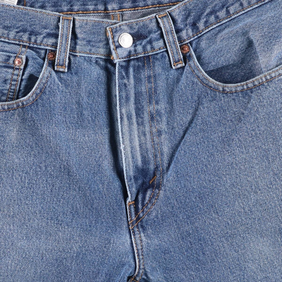 Levi's 505 tapered denim pants for men, size W34 cotton blue type Vintage Second Hand