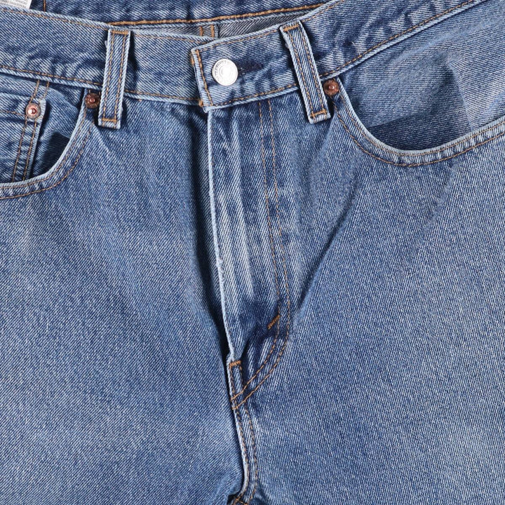 Levi's 505 tapered denim pants for men, size W34 cotton blue type Vintage Second Hand